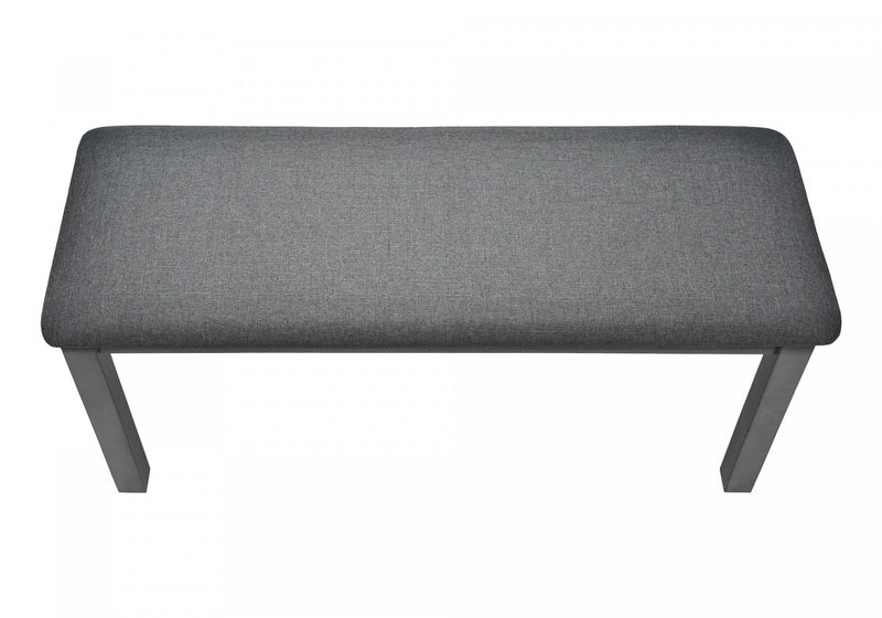 Banc rectangulaire gris en bois et en tissu de style transitionnel pour la salle à manger, la cuisine et l’entrée