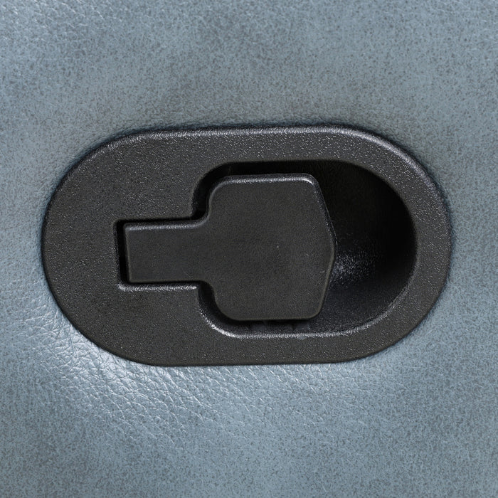 Fauteuil inclinable pivotant a mouvement coulissant Bellamy de 37 po en cuir assorti - Bleu