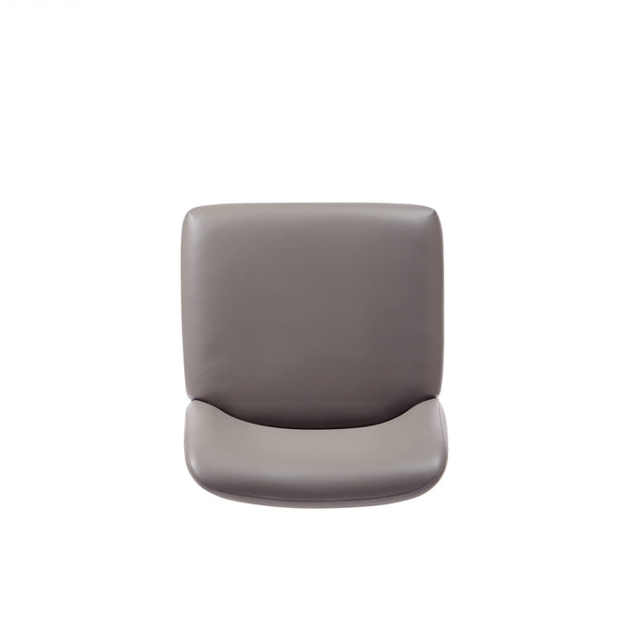 Chaise de salle a manger moderne Serena en metal et cuir vegetalien taupe - Lot de 2