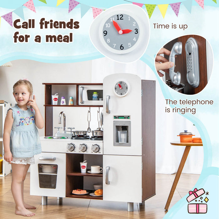 Kids Kitchen Playset Pretend Play Kitchen Toy Avec Des Sons Realistes Et Des Lumieres