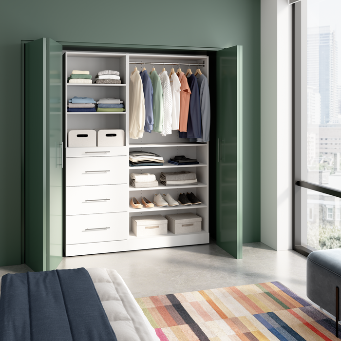 Système de garde-robe et pièce-penderie modulaire Florence de Bestar de 60 po avec rangement - blanc