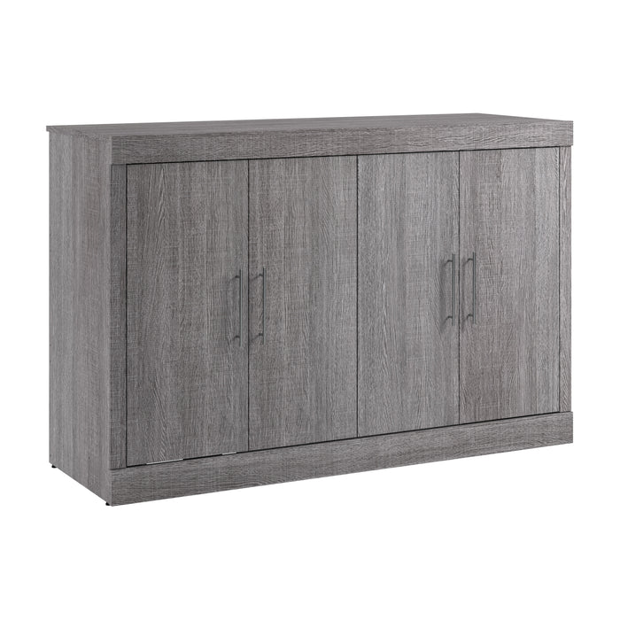 Armoire-lit double Nebula de Bestar de 69 po (L) avec matelas - gris écorce
