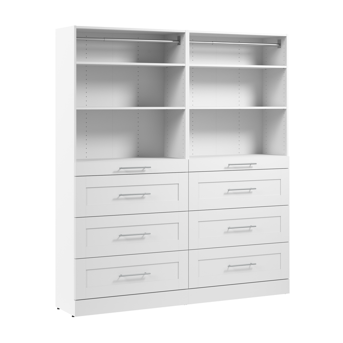 Système de garde-robe et pièce-penderie modulaire Florence de Bestar de 71 po avec rangement - blanc