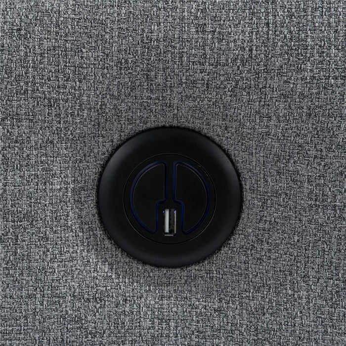 Fauteuil d’appoint à inclinaison électrique Kai de DHP en lin avec massage et chaleur - gris foncé