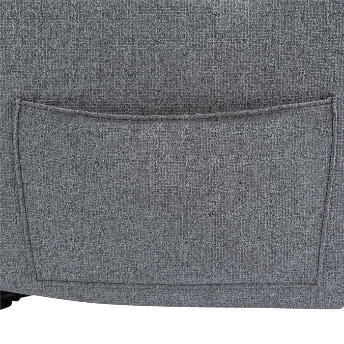 Fauteuil d’appoint à inclinaison électrique Kai de DHP en lin avec massage et chaleur - gris foncé
