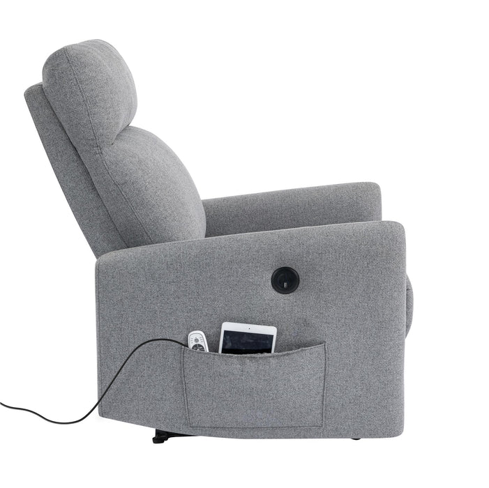 Fauteuil d’appoint à inclinaison électrique Kai de DHP en lin avec massage et chaleur - gris foncé