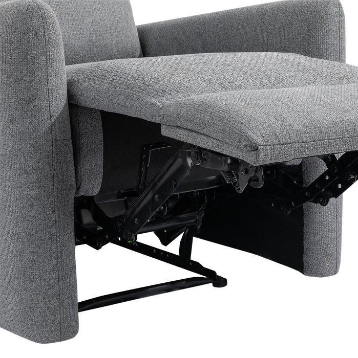 Fauteuil d’appoint à inclinaison électrique Kai de DHP en lin avec massage et chaleur - gris foncé