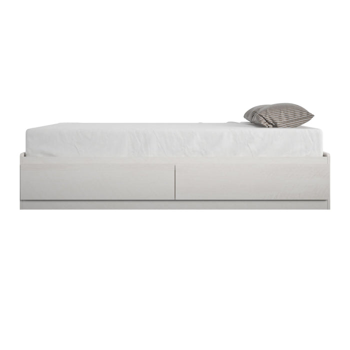 Lit simple plateforme Ameriwood Home avec tiroirs - chêne ivoire