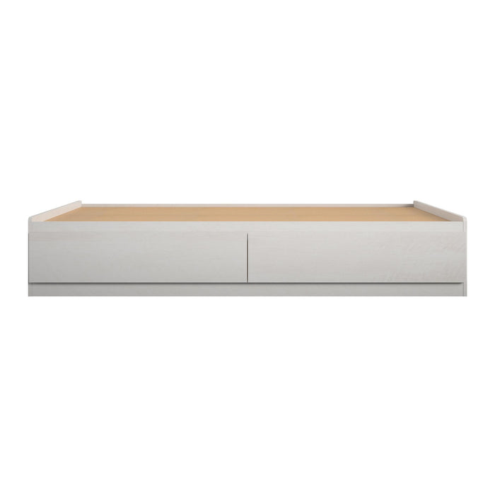 Lit simple plateforme Ameriwood Home avec tiroirs - chêne ivoire