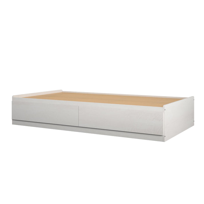 Lit simple plateforme Ameriwood Home avec tiroirs - chêne ivoire