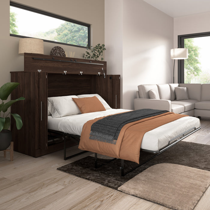 Armoire-grand lit Pur de Bestar de 75 po (L) avec matelas – noyer noir