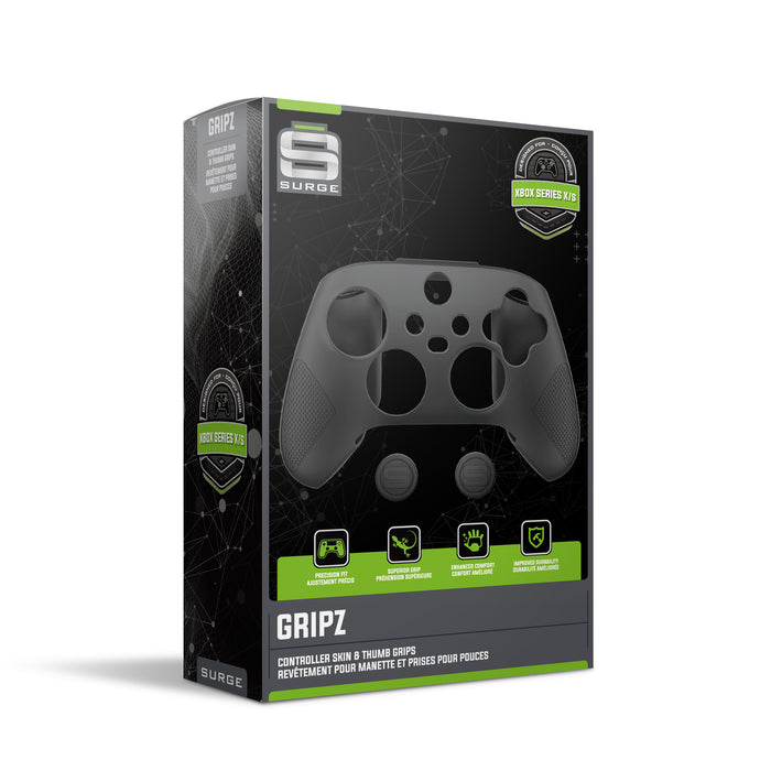 Trousse de poignées de manette Surge noire pour console Xbox de série X