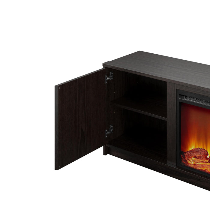 Meuble pour téléviseur Bartow d’Ameriwood Home avec foyer électrique - espresso