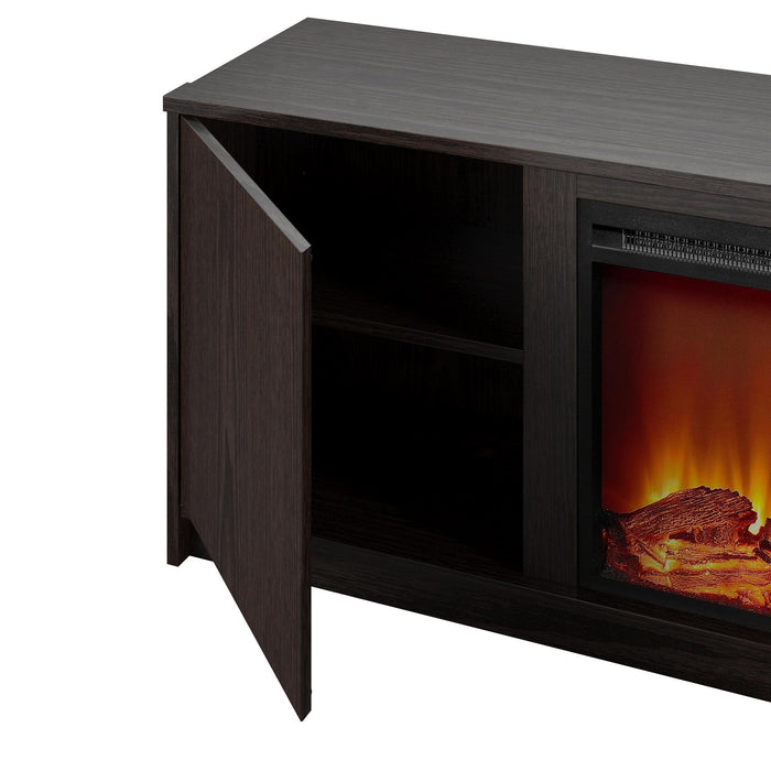 Meuble pour téléviseur Bartow d’Ameriwood Home avec foyer électrique - espresso