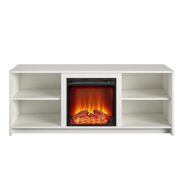 Meuble pour téléviseur Mainstays Courtland d’Ameriwood Home avec foyer électrique pour téléviseurs jusqu’à 65 po - blanc