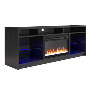 Meuble pour téléviseur Luna d’Ameriwood Home avec foyer électrique pour téléviseurs jusqu’à 65 po - chêne noir