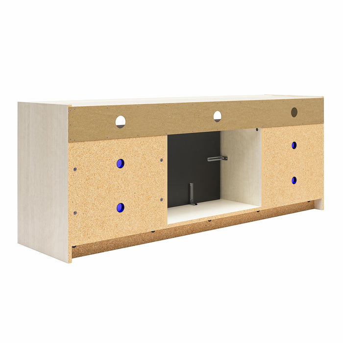 Meuble pour téléviseur Luna d’Ameriwood Home avec foyer électrique pour téléviseurs jusqu’à 65 po - chêne ivoire