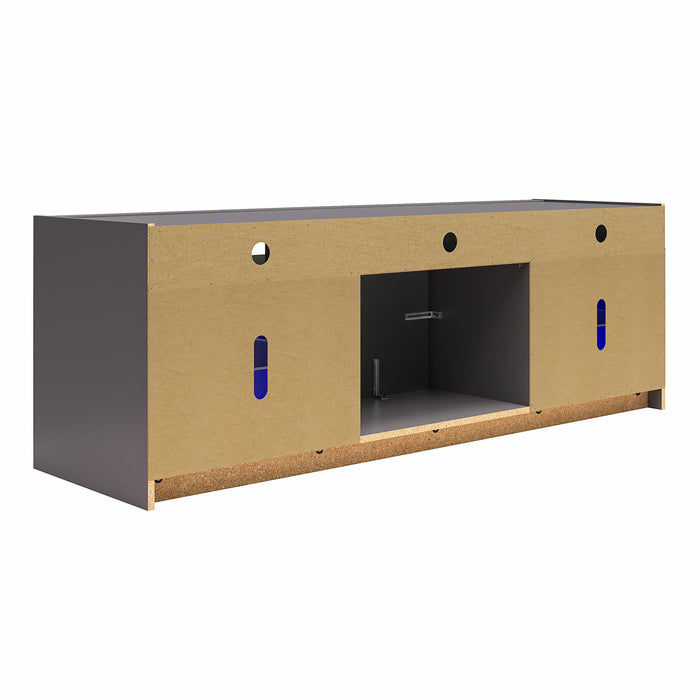 Meuble pour téléviseur Luna d’Ameriwood Home avec foyer électrique pour téléviseurs jusqu’à 65 po - gris graphite