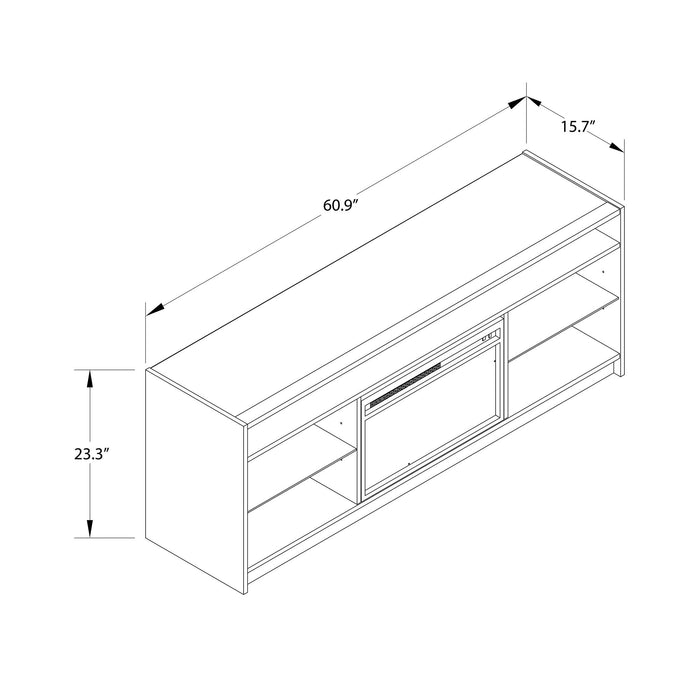 Meuble pour téléviseur Luna d’Ameriwood Home avec foyer électrique pour téléviseurs jusqu’à 65 po - gris graphite