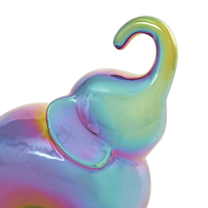 Sculpture d'éléphant irisé de 6 po en céramique - ensemble de 2
