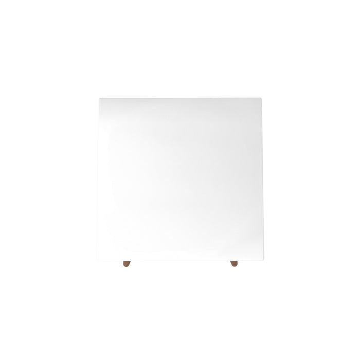 Grande table de bout carrée Utopia de Manhattan Comfort de 19,84 po avec pattes évasées en bois - blanc lustré