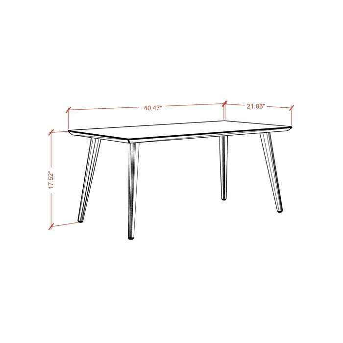 Grande table à café rectangulaire Utopia de Manhattan Comfort de 17,52 po avec pattes évasées - blanc cassé et crème d’érable