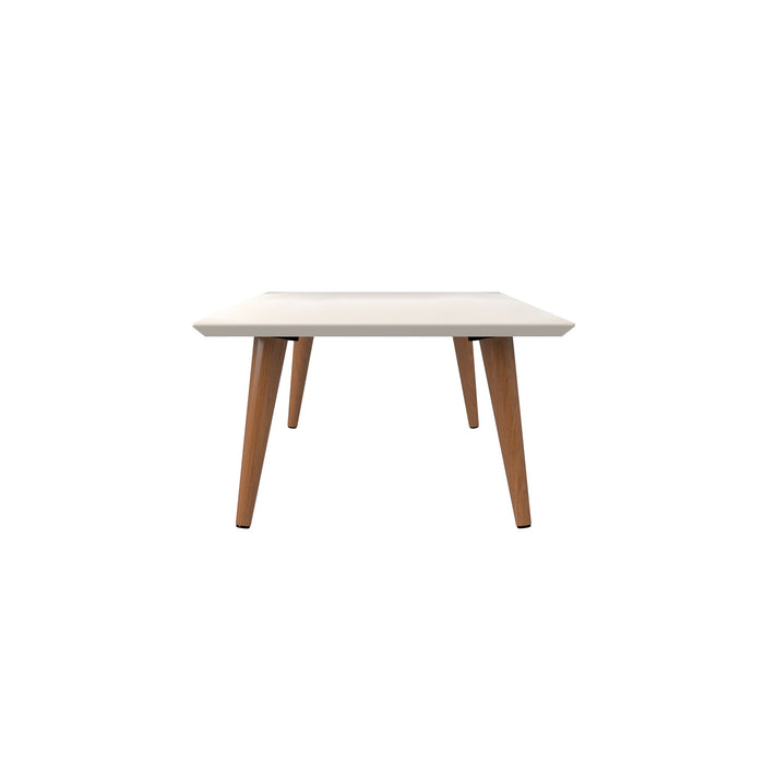 Grande table à café rectangulaire Utopia de Manhattan Comfort de 17,52 po avec pattes évasées - blanc cassé et crème d’érable