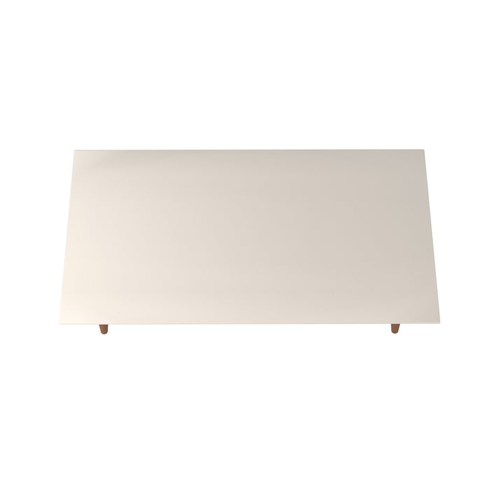 Grande table à café rectangulaire Utopia de Manhattan Comfort de 17,52 po avec pattes évasées - blanc cassé et crème d’érable