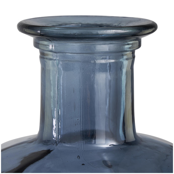 Vase de 29 po en verre espagnol recyclé - bleu