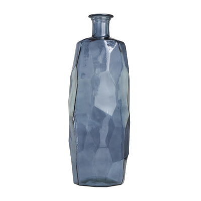 Recycled Spanish Glass 29" Vase - Blue|Vase de 29 po en verre espagnol recyclé - bleu