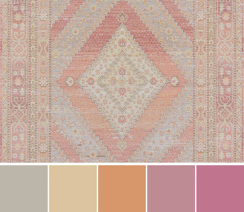 Tapis Traditionnel Poppy 9'3\" x 11'10\" en Rose