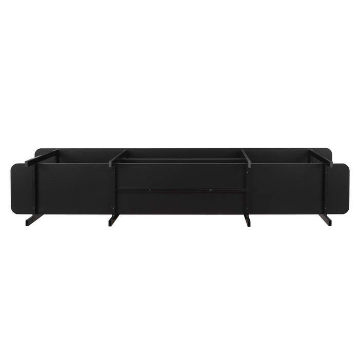 Console moderne contemporaine Celine 71\" en noir (3 etageres)