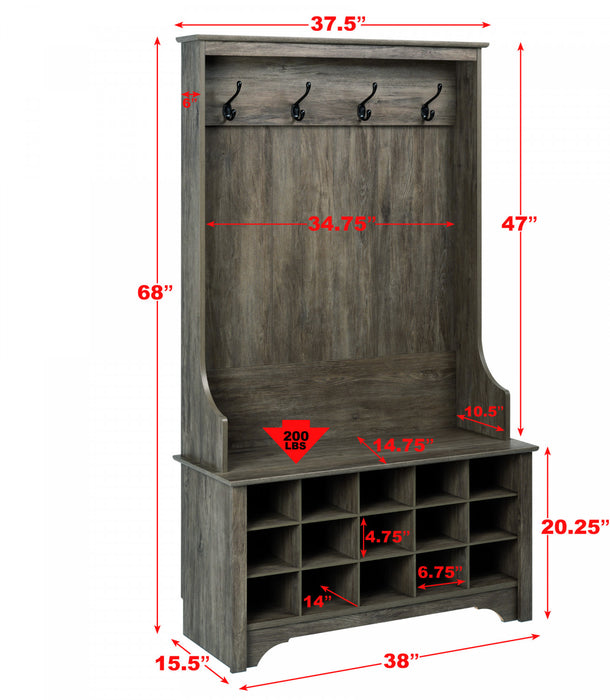 Portemanteau avec rangement pour chaussures - gris délavé