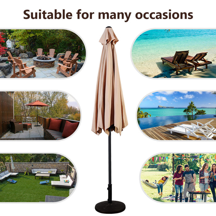 Costway Parasol de Patio 9FT Marche d'Exterieur en Acier Incline avec Manivelle Ombre Solaire Cour Jardin