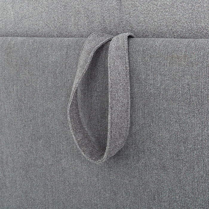 Luca 78 po. Canape-lit euro en tissu avec matelas mousse memoire - Gris