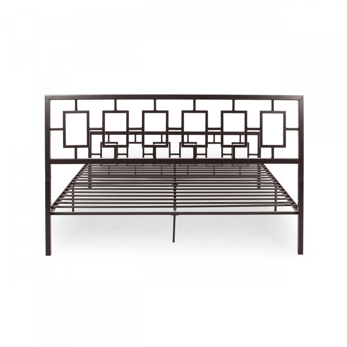 Henry Cadre De Lit En Metal Avec Tete De Lit Vintage, Taille King, Cuivre