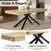 FlexDine 55-71 Inch Rectangular Extendable Dining Table with Cross Legs and Oak Finish, Oak | FlexDine Table a Manger Rectangulaire Extensible 55-71 po avec Pieds Croises et Finition Chene, Chene