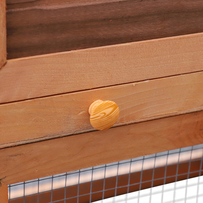 Pawhut Clapier A Deux Niveaux Pour Petits Animaux Cage A Lapin Pour Animaux Domestiques Avec Rampe D'acces Au Toit Resistant A L'eau Courante Et Aux Uv Fini Naturel Cochon D'inde Habitat Pour Hamster