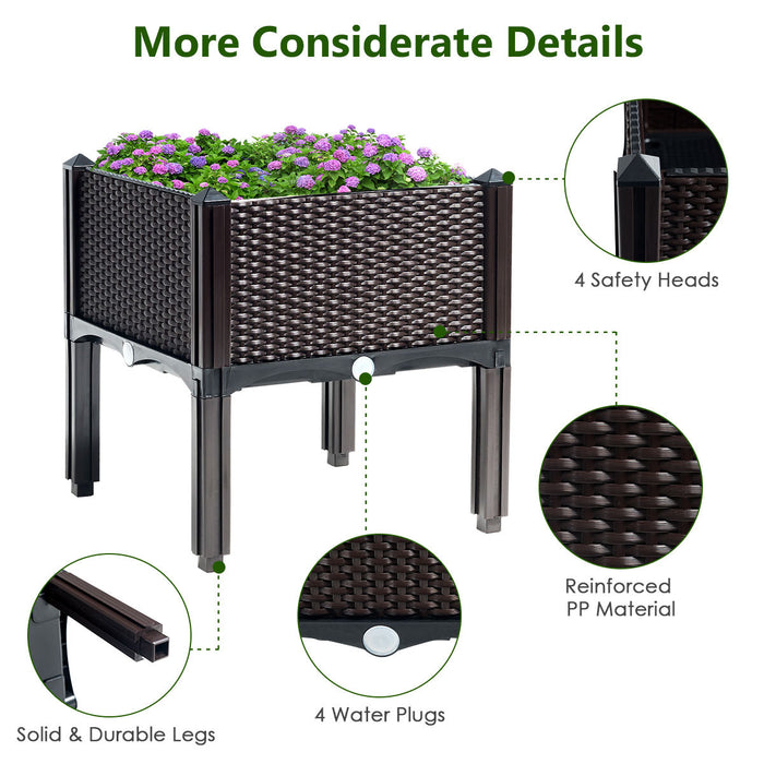 Lot De 4 Jardinieres Sur Pieds Costway