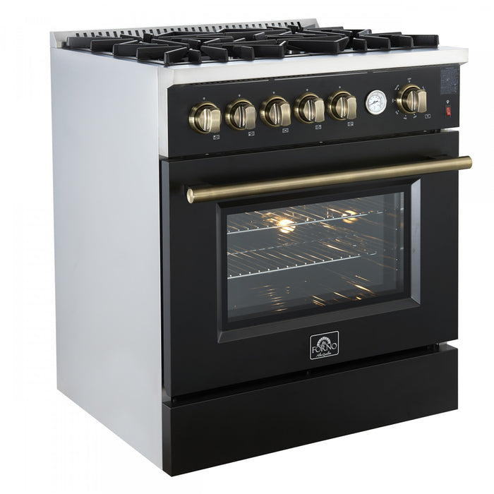 Cuisiniere a gaz Giovanni 30 pouces noire, 4,32 pi³ – FFSGS6274-30BLK