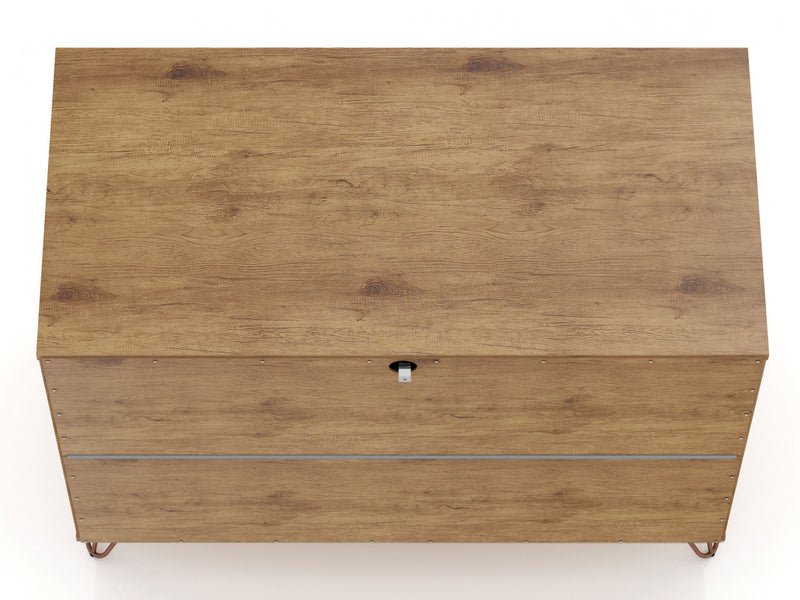 Commode Rockefeller Mid-Century Modern 89 cm en gris (3 tiroirs) – Lot de 2