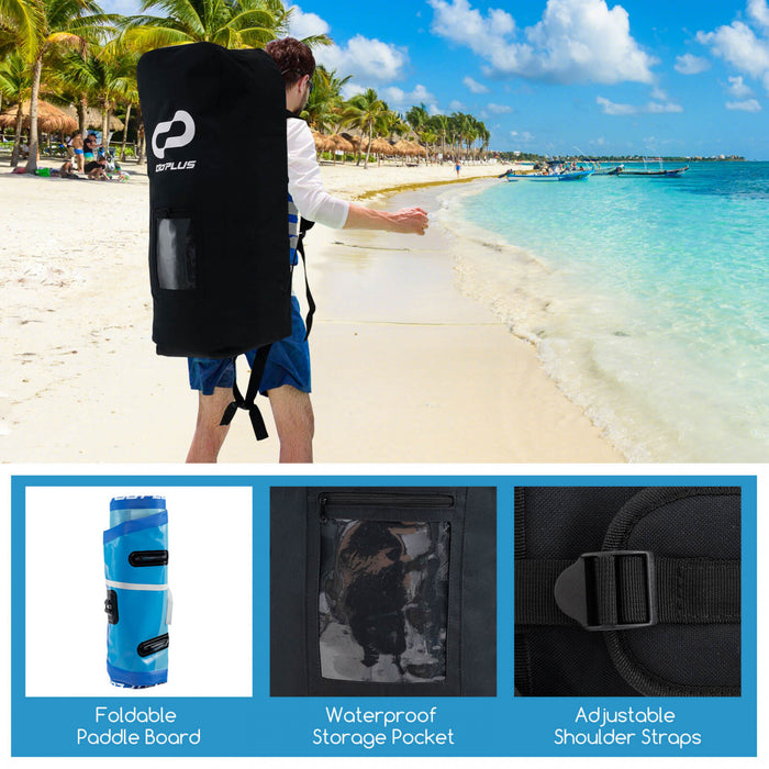 Petite Planche Gonflable De Sup Goplus, Planche De Pagaie Portable Avec Des Anneaux 5d