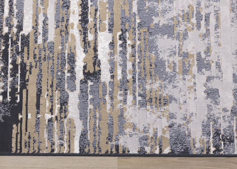 Carpette Isabelle bleue à aspect vieilli - 5 pi 3 po x 7 pi 7 po