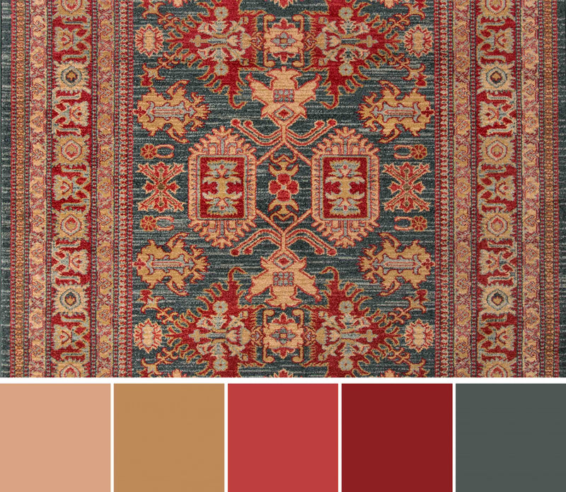 Tapis Traditionnel Lena 2'3\" x 7'6\" en Bleu