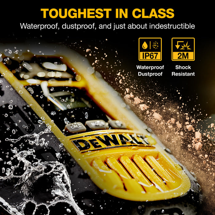 2 talkies de chantier Dewalt DXFRS800 plus écouteurs - 2 watts, robuste, longue portée, radios bidirectionnelles intérieures-extérieures + 22 canaux