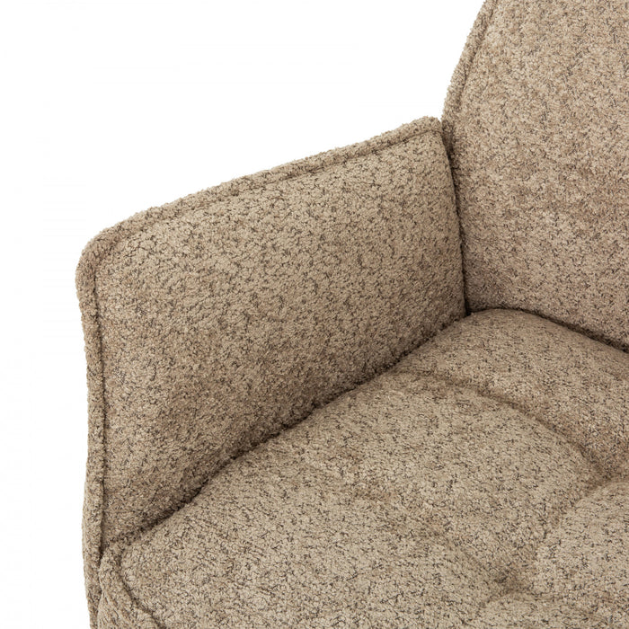 Fauteuil de salle a manger pivotant Elowen rembourre taupe (ens. de 2)