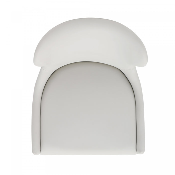 Tabouret de comptoir moderne en bois Blair avec revetement en tissu blanc