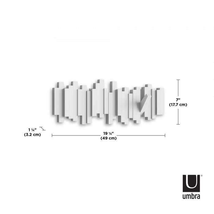 Portemanteau mural moderne Sticks de Umbra - blanc