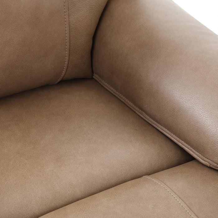 Sofa inclinable electrique Marlow de 84 po en cuir assorti avec USB/USB-C - Taupe