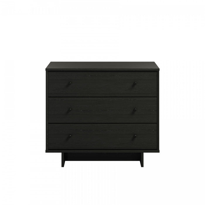 Finnley Table De Nuit A 3 Tiroirs – Chene Noir